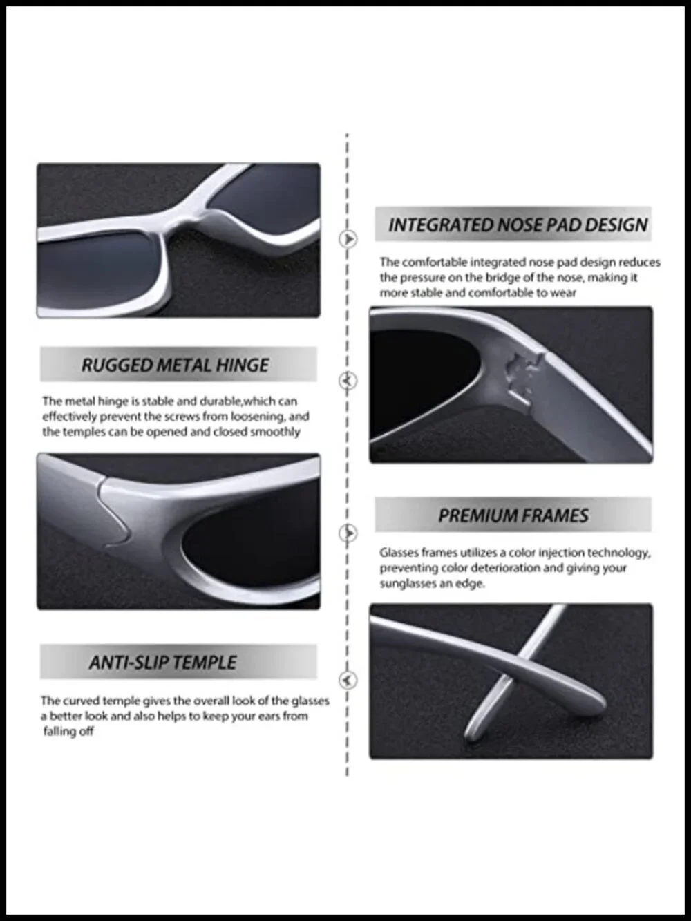 Wrap Around Sunglasses Men Women UV400 Sport Oval Frame